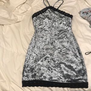 Crushed velvet mini dress